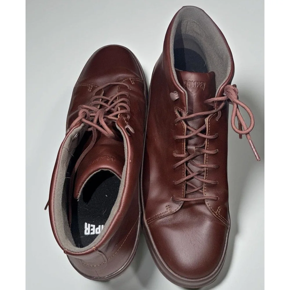 Camper Chasis Leather Ankle Boots - Men's Size EU 46 / US 13 - All Brown EUC